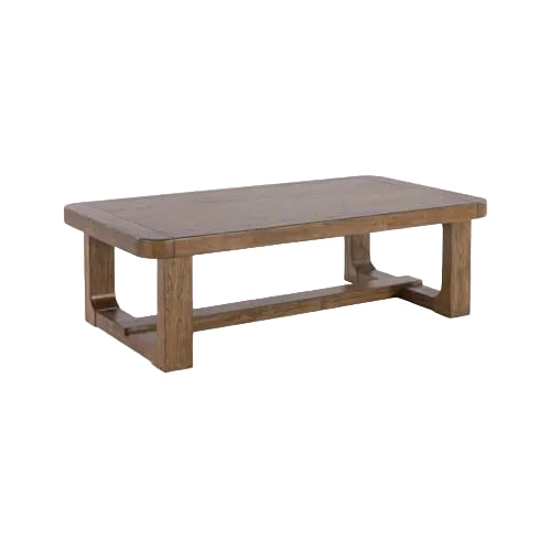 Traditioneller Farmhouse-Stil, Braun, Rechteckiger Wohnzimmertisch mit Abgerundeten Kanten