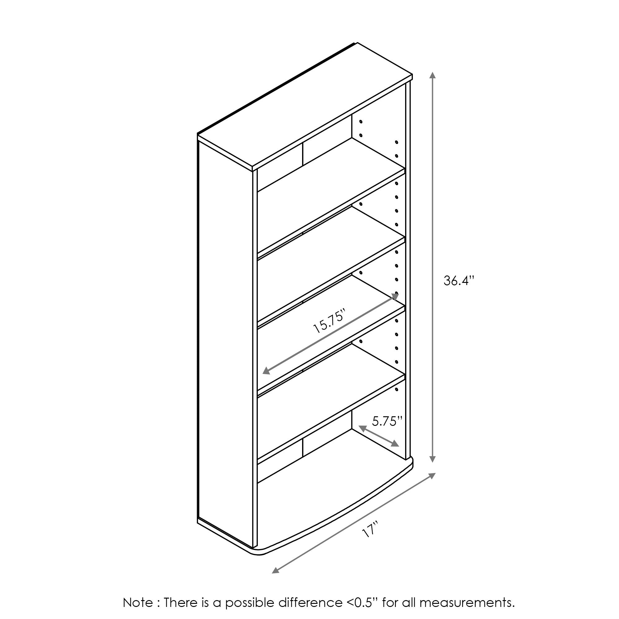 Schmales 4-Tier Multimedia Aufbewahrungsregal – DVD, CD und Spiele-Organizer mit Verstellbaren Regalböden, Kompaktes Medienregal aus Holzwerkstoff, Espresso