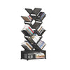 9-Tier Baum Bücherregal aus Metall – Platzsparendes Standregal mit Offenen Ablagen, Klappbares Bücherregal ohne Montage für Wohnzimmer, Schlafzimmer und Büro, Schwarz